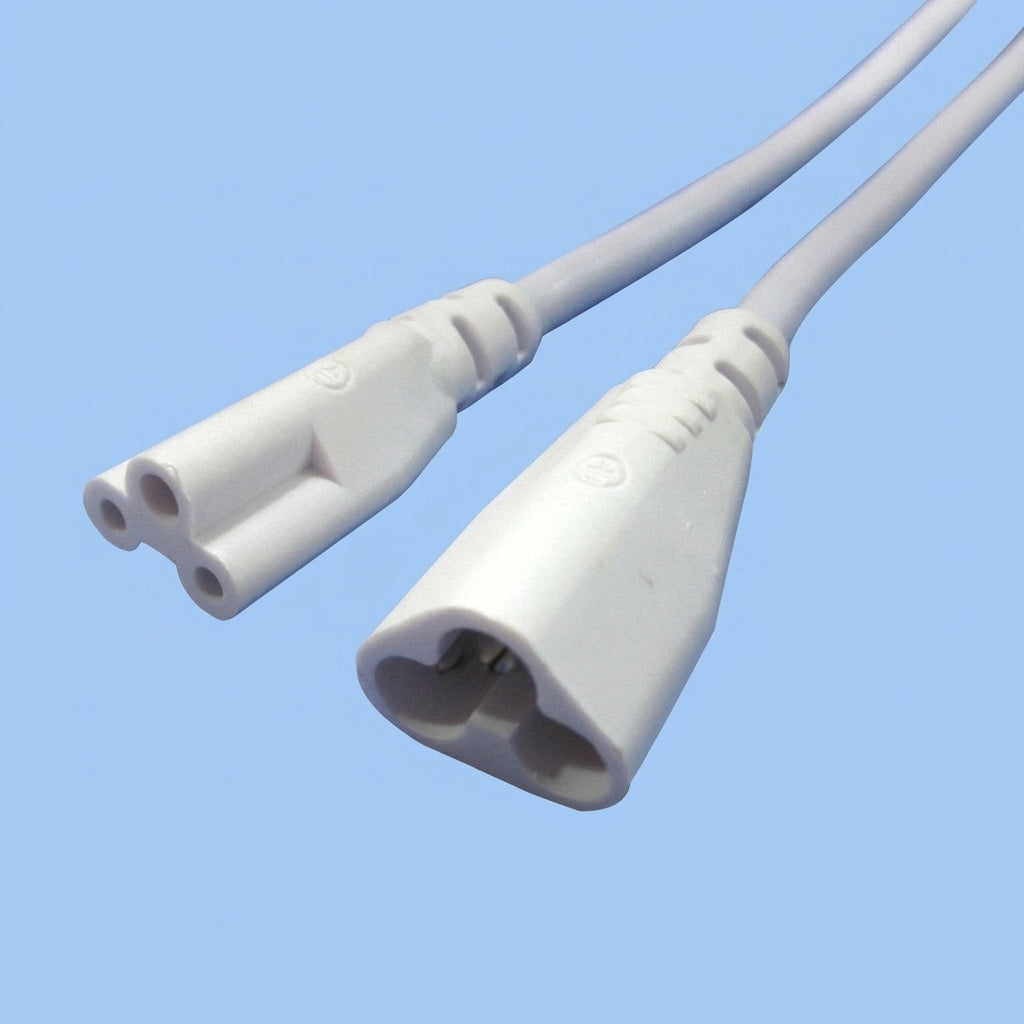 Extension Cable for LED Garage Lights, 30cm Power Cable with 3-Pin Male-Female Connector, Durable PVC Sheath Electrical Cord, 1-Pack Unit