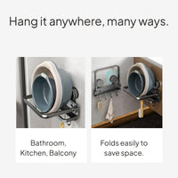 Suction Basin Rack Wall Mounted No-Drill Folding Organizer