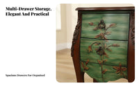 Square Side Table with Drawer and Shelf Vintage design Bedside Table with Storage adaptable Use Sturdy Construction for Hallway