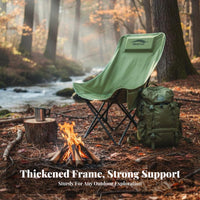 Compact & Foldable High-Back Moon Chair Lightweight High-Back Backpacking Chair Ergonomic Support Portable Seat Single-Motion Folding for Backpackers, Festival Attendees, Camping, Fishing, Campsite, Picnics