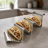 Stainless Steel Taco Stand Perforated Tableware Rust-Resistant