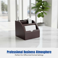 Wooden Business Card Holder, Multifunctional Pen Organizer, Desktop Office Storage, Minimalist Study Accessory