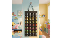 Stitched Pockets Toy Car Organizer Vertical Rows Felt Wall Organizer