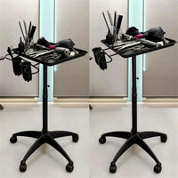 Salon Tray Stand Adjustable Height Salon Tray on Wheels Wheeled Hairdresser Trolley for Stylists, Hairdressers, Barbershop, Beauty Parlor