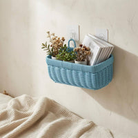 Wall-Mounted Storage Basket Rectangular Wall-Mounted Organizer Basket Easy Installation Space-Saving for Kitchen