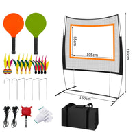 Portable Shuttlecock Training Set Freestanding Shuttlecock Net with Rackets Allall-Inclusive Badminton Set with Rackets Compact for Beginners, Families, Backyard, Park, Driveway
