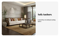 New Chinese design Minimalist Wooden Sofa Set sturdy Wood Frame Lounge Suite Modern Aesthetic Household Furniture for Homeowners, Interior Designers, Design fans, Living Room, Villa, Reception Area