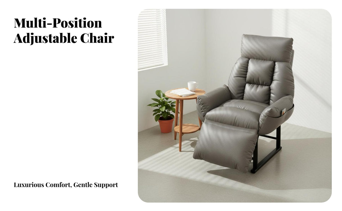 Foldable Design Folding Lazy Chair Fully Reclinable Adjustable Recliner Chair Space Saving Single Person Sofa Includes Pillow for Not on Ice Workers, Students, Adults, Dorm Room, Bedroom, Reading, Watching Movies