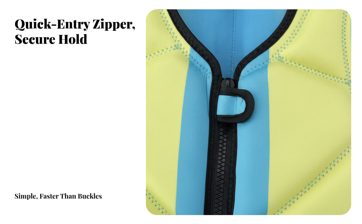 Water Sports Neoprene Buoyancy Vest Stable Buoyancy Vest with Front Zipper Secure Comfortable for Swimmers, Surfing, Jet Skiing, Swimming Practice