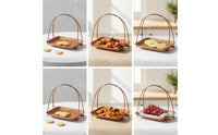 Bamboo Tray with Handle Rectangular Bamboo Woven Basket Tray Boho for Tabletop Presentation