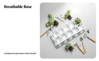 10-Hole Plant Tray Single-Piece Design White Square Pot Tray Multi-Compartment Planter Holder Sturdy Gardening Supply