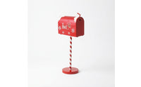 Christmas Mailbox Decorative Mailbox with Adjustable Post Tabletop Decor Festive Letter Box Slim for Entryway, Shelves