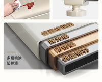 可伸缩微波炉置物架厨房多功能电饭煲支架台面烤箱锅电器收纳架子 【可伸缩】奶白色（刀架+筷筒+砧板架+挂钩*4）