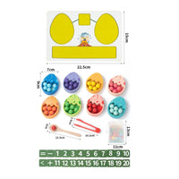 Educational Dinosaur Egg Counting Board Color Matching Wooden Counting Board with Beads Child-Led Dinosaur Egg Toy Sensory for Preschoolers