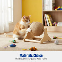 Upright Sisal Cat Scratching Ball, Rolling Cat Toy, Wear-Resistant, Anti-Shedding, Nail Grinding