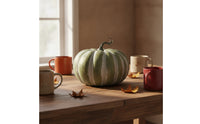 Faux Pumpkin Autumn Decorative Pumpkin Brushed Ornament for Halloween
