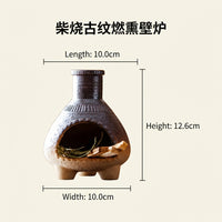 Clay Chimenea Palo Santo Holder – Ceramic Incense Burner with Chimney for Sage, Wood Sticks, Cones – Handcrafted Smudge Pot for Yoga, Meditation, Aromatherapy