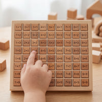 Wooden Multiplication Board Montessori Math Toy for Kids Early Education