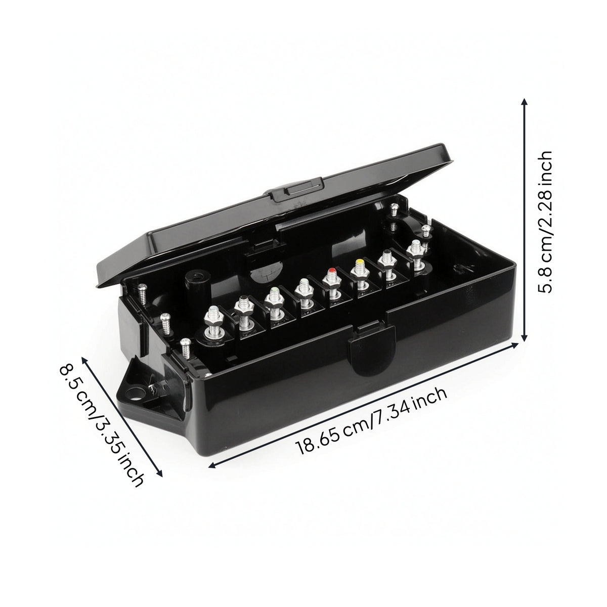 7 Way Trailer Cord Heavy Duty 7 Way Trailer Junction Box Black for RV