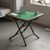 Folding Table Cross-Supported Green Table Elevated Border