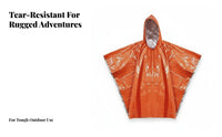 Emergency Thermal Raincoat Waterproof Reflective Survival Poncho Lightweight Aluminized Film Emergency Cloak for Campers, Emergencies, Camping, Hiking