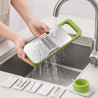 Julienne Slicer, Multi-Function Vegetable Slicer, With Container & Holder, 6 Blades, Stainless Steel Blades, Time-Saving Cooking, Salad Making, 28.5×11×6cm