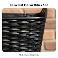 Rainproof Plastic Bike Basket with Lid Sturdy Plastic Bike Basket Easy Install for Commuting