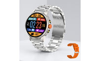 Bluetooth Calling Smartwatch Fitness Smart Watch with Metal Bracelet Smartwatch with Flashlight Outdoor Sporty for Men
