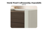 Italian design Single-Drawer Cabinet with Open Shelf Minimalist Design Nightstand Integrated Handle Bedside Table Space-Saving for Homeowners, Apartment Dwellers, Adults, Beside the Bed, Guest Room