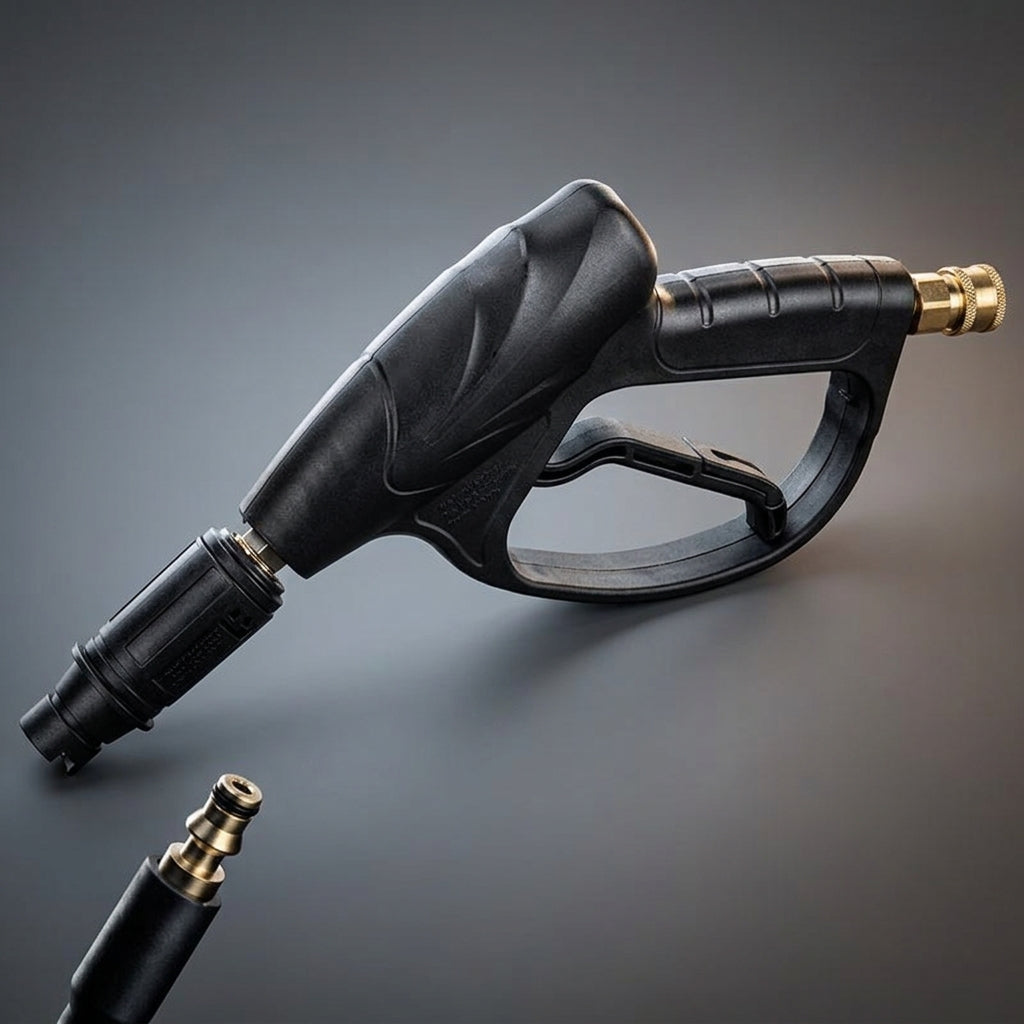 Car Cleaning and Car Wash Kit with Foam Sprayer, High Pressure Nozzle and Foam Lance Bundle, 1L Adjustable Foam Unit, Black and Brass Set