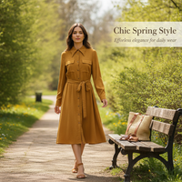 Women's Floral Tie-Neck Spring Fashion Dress