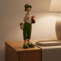 Cute Couple Figurines Romantic Rural Style Couple Statue Hand-Painted Display Area Decoration for Bedroom