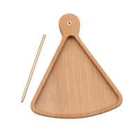 Tray with Metal Rod Fan-Shaped Tray Round Handle Hole Raised Edges