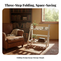 Foldable 2-Tier Folding floral Rack InstallationinstallationInstallation not required Plant Stand Ladder & aesthetic Display Shelf Easy Assembly for Gardeners, homeowners, Balcony, Indoor, Garden, Living Room