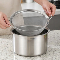 Stainless Steel Colander and Basin Set with Lid, 1mm Fine Mesh Rice Colander and Vegetable Strainer, Washing Rice Tool for Home Cooking Food Prep