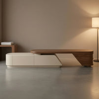 TV Cabinet Extendable TV Cabinet with Storage Low-Profile Media Console for Living Room, Small Apartments