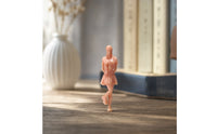 Unpainted Schoolgirl Figure Blank Miniature with Long Hair Standing Compact for Hobbyists, Collectors
