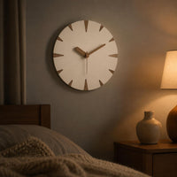 Cream Decorative Wall Clock No Tools Required Install Silent Wall Clock Minimalist Design Room Decoration