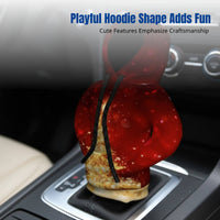 Christmas Gear Shift Cover, Car Gear Knob Hoodie, Festive Print, Polyester, Decorative Sleeve