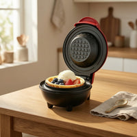 Electric Waffle Bowl Maker with Nonstick Plates Space-Saving Waffle Bowl Maker Vertical Storage Appliance Quick for Home Cooks, Breakfast, Kitchen