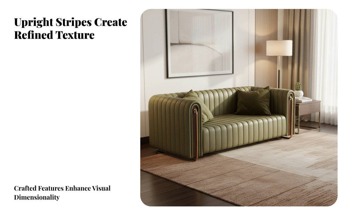 Light Luxury Upholstered Single Sofa Nordic visually pleasing Scalloped rear Couch architectural and aesthetic Seating Furniture Minimalist Design for Interior Designers, Business Owners, Living Room, Reception Area, Hotel Lobby, Bdeliveredique