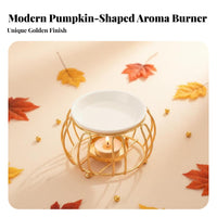 Pumpkin Shape Scented Cube Liquefy Burner Heat Resistant Tealight Oil Burner Essential Oil Aroma Disperser Hollow-Empty