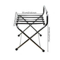 Space Saving Foldable Hotel Luggage Rack Easy to Carry Stainless Steel Luggage Rack Long-Lasting Guest Furniture Heavy Duty for Travel