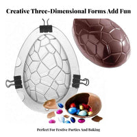 Easter Egg Chocolate Cast form Patterned Design Egg Cast form Food Material Cooking Supply for Cooks, Kids, Holiday Celebrations, Parties, Kitchen