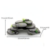 Resin Reptile Hideout Cave Natural-Looking Reptile Hide Sturdy Basking Platform Sturdy for Reptiles