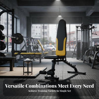 High Weight Capacity Squat Rack and Bench Set Heavy Duty Bench Press and Squat Stand Sturdy Construction Multi-Function Barbell Rack Non-Slip Feet for Weightlifters, Bodybuilders