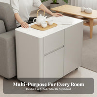 Mobile Tea Station Lacquer Finish Side Cabinet Space-Saving Easy to Assemble for Homeowners, Coffee Lovers, Parties, Kitchen