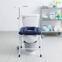 Inflatable Commode Pad Easy to Inflate Commode Pad Portable Toilet Seat Secure Fit Bathroom Accessory
