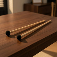 Slender Mallets with Wooden Shafts Straight Mallets with Flat Heads Long-Lasting Percussion Sticks Wear-Resistant for Marching Band