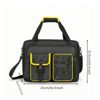 Multi-Pocket Laptop Tool Bag Padded Tool Organizer Bag Structured Water-Resistant for Technicians, Carpenters, Commuters, Travel